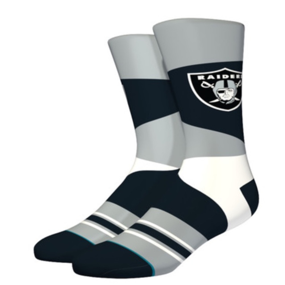NWT Stance Raiders Retro Socks Black NFL Football Men’s Medium 6-8.5